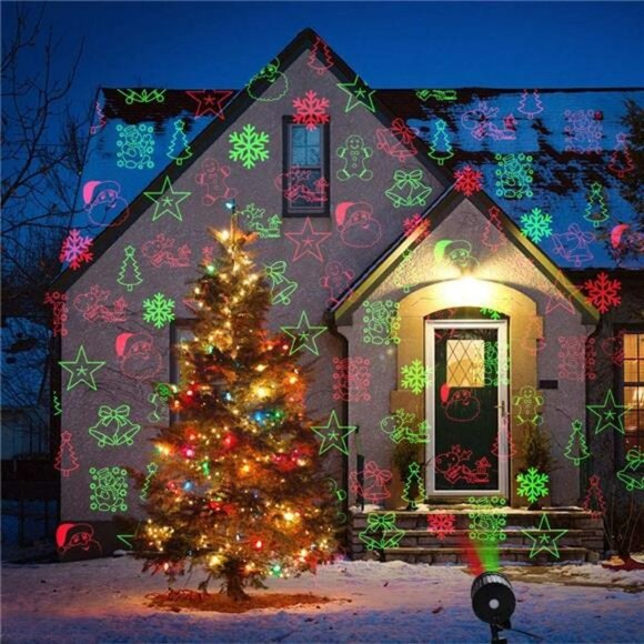 Christmas Laser Projector Lights, 8 Patterns LED Projection Lights with Remote - Picture 4 of 6